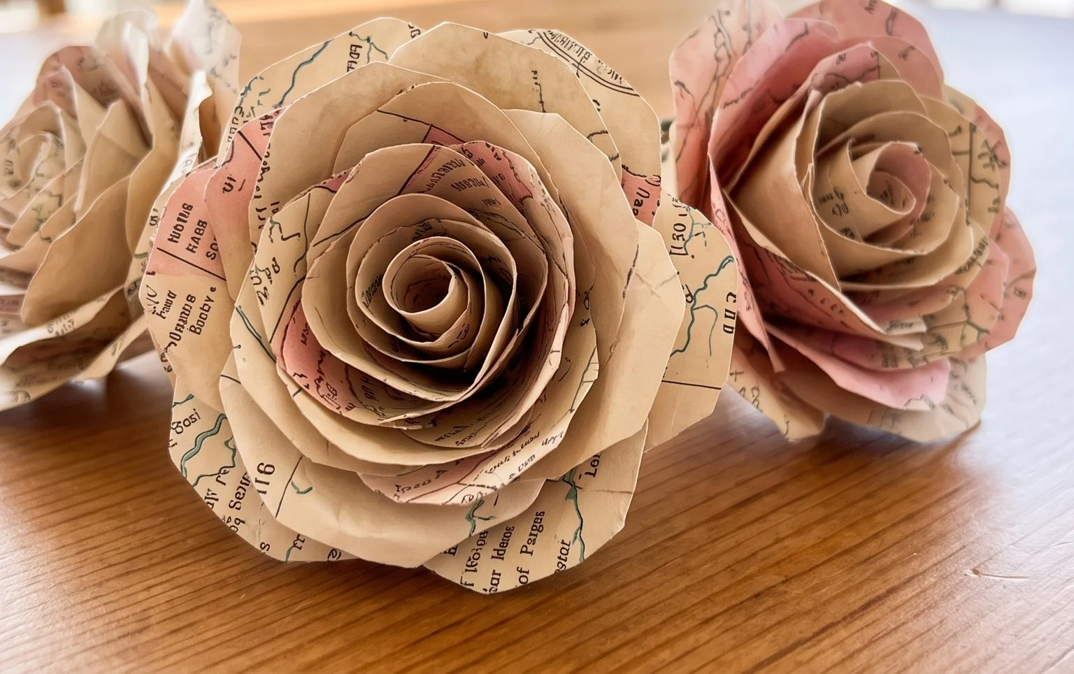 Make Vintage Paper Map Roses – Easy DIY Tutorial