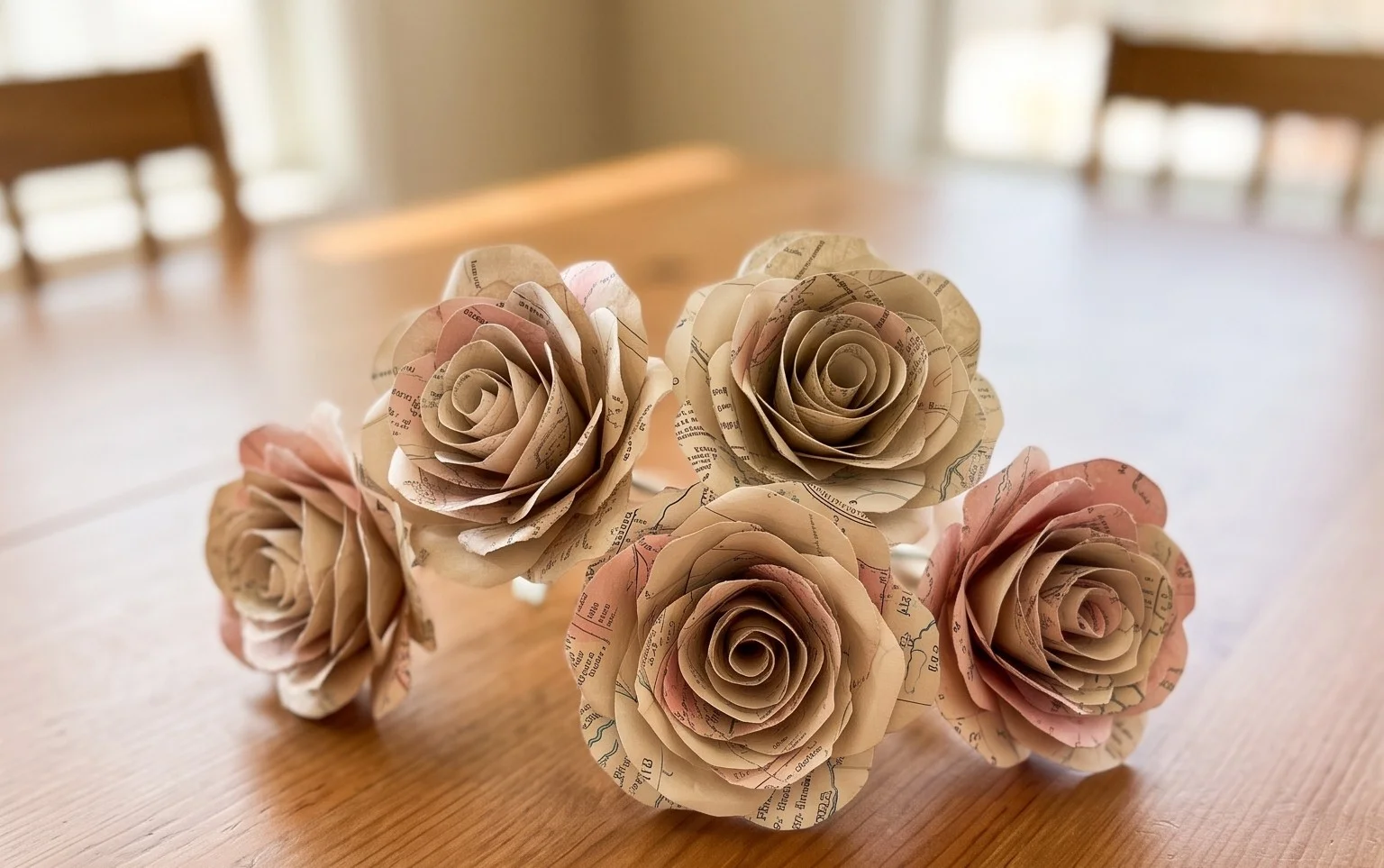 Make Vintage Paper Map Roses – Easy DIY Tutorial